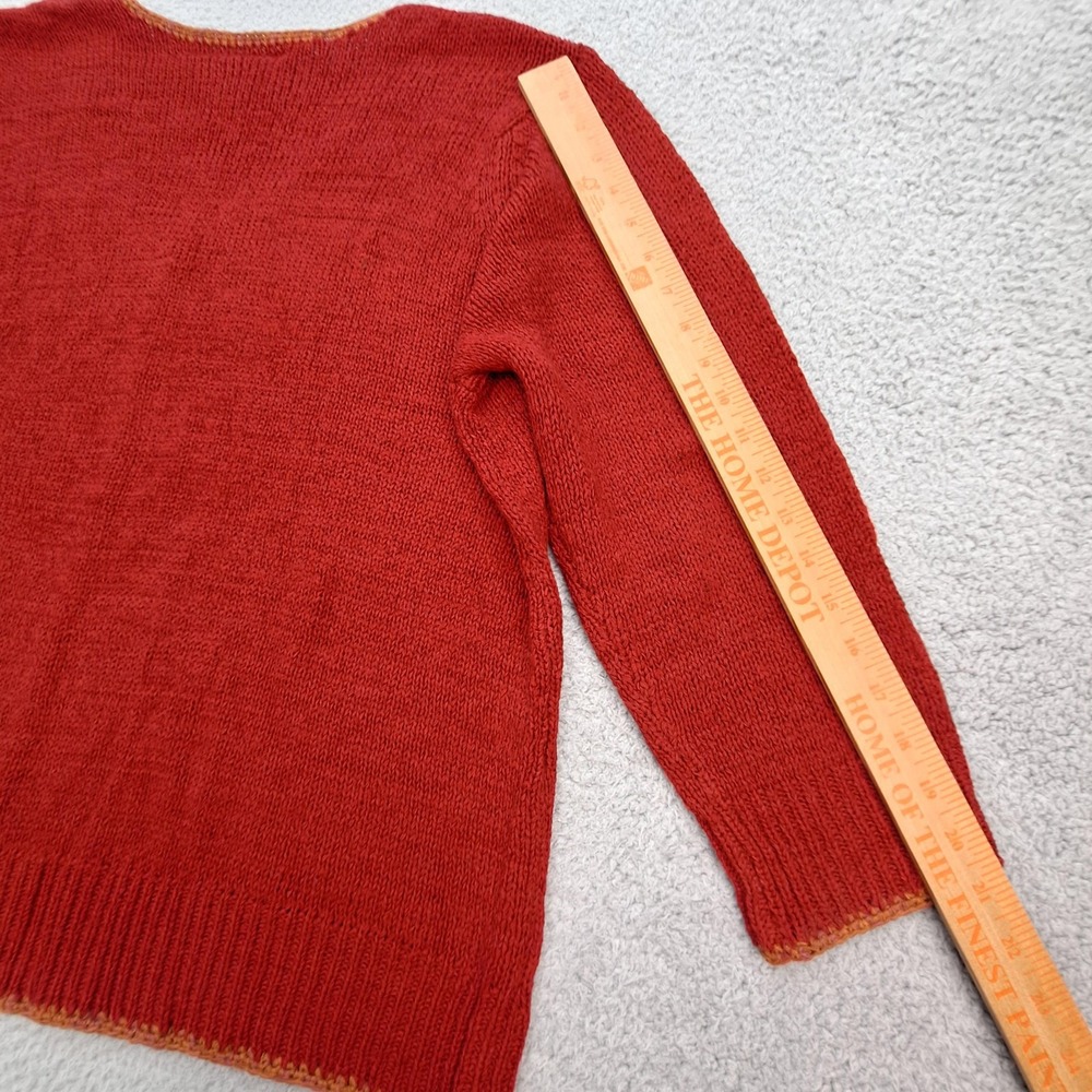 JH Collectibles Sweater Womens 1X Rust Red Cardigan V Neck Button Front Knit - Picture 6 of 8